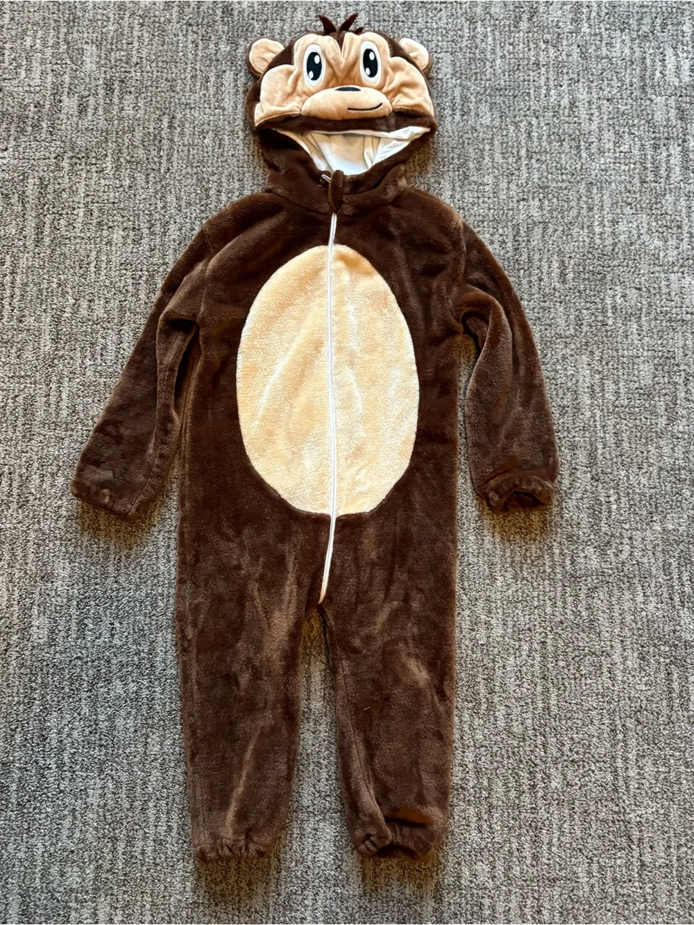 Kids Monkey costume size small one piece hooded
